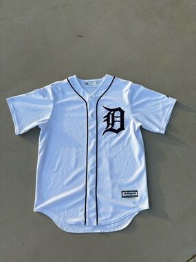 Mens MLB tigers jersey bran Majestic white and black color